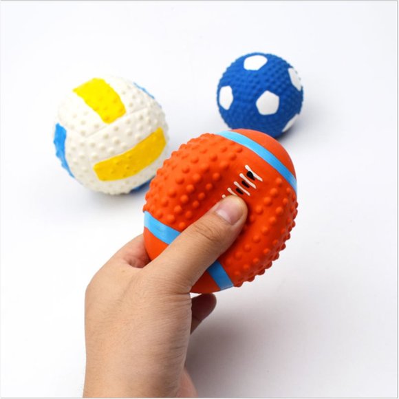 Colorful Ball Plastic Squeaky and Latex Dog Ball Toy - Picture 4 of 10